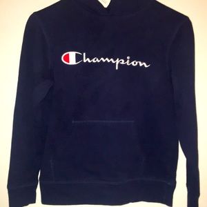 Navy blue kids champion hoodie